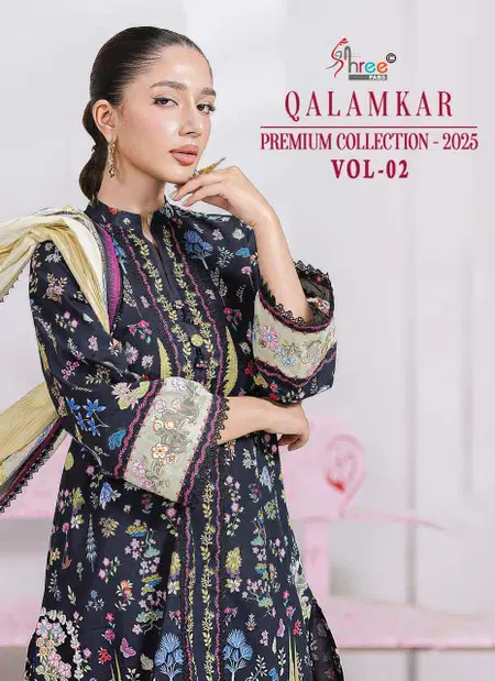 Qalamkar Premium Collection 2025 Vol 2 by Shree Cotton Surat Pakistani Dress Material Wholesale Market